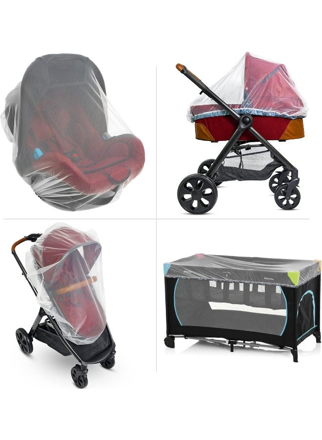Universal Backpackers Baby Mosquito Net for Prams, Carry Seat and Bassinet - Elastic Cord for a Secure Fit - Mosquito Net Children for Joggers, Car Seat and Pack N Play - 1000 Mesh Insect Protection Pram - Image 1